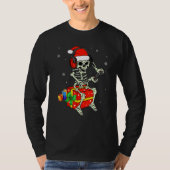 Skeleton Playing Game Christmas Pajaman For Men Bo Tシャツ (正面)