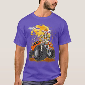Skeleton Playing Game Funny Monster Truck Hallowee Tシャツ