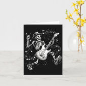 Skeleton Playing Guitar Music For Men Women Rock B カード (黄色い花)