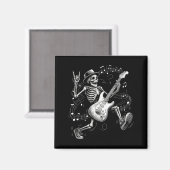 Skeleton Playing Guitar Music For Men Women Rock B マグネット (正面/裏面)