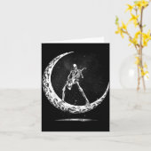 Skeleton Playing Guitar Rock And Roll Band For Men カード (黄色い花)