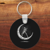 Skeleton Playing Guitar Rock And Roll Band For Men キーホルダー (正面)