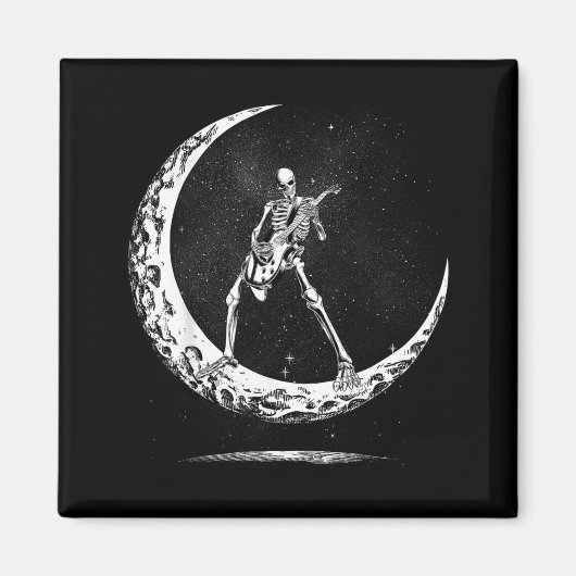 Skeleton Playing Guitar Rock And Roll Band For Men マグネット (正面)