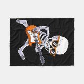 Skeleton Playing Guitar Rock And Roll Boys Kids フリースブランケット (正面(横))