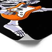 Skeleton Playing Guitar Rock And Roll Boys Kids  ポスター (角)