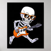 Skeleton Playing Guitar Rock And Roll Boys Kids  ポスター (正面)