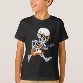 Skeleton Playing Guitar Rock And Roll Boys Kids Tシャツ (正面)