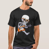 Skeleton Playing Guitar Rock And Roll Boys Kids  Tシャツ (正面)