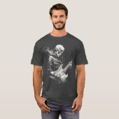 Skeleton playing guitar Rock Shredding Guitar 4 Tシャツ (正面フル)
