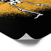 Skeleton playing saxophone jazz halloween music ポスター (角)