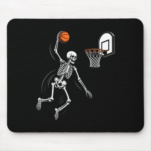 Skeleton Playing Sketll Funny Halloween Men Boy Ki マウスパッド (正面)