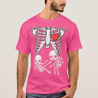 Skeleton Pregnancy Announcement Shirt Boy Twins XR Tシャツ