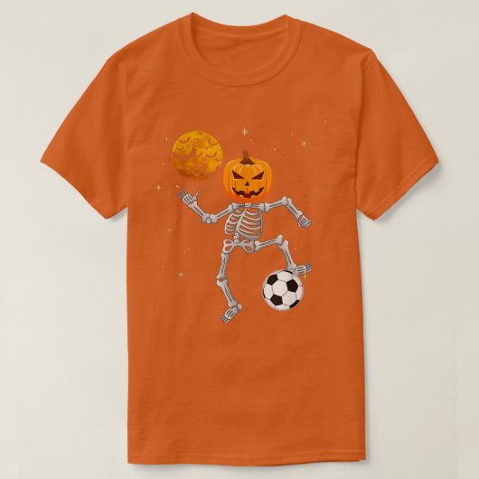 Skeleton Pumpkin Soccer Halloween Boys Girls Kids  Tシャツ (デザイン正面)