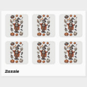 Skeleton & Pumpkin Stickers – Spooky Halloween Dec スクエアシール (シート)