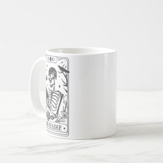 Skeleton Reading Book Lover Funny The Reader Tarot コーヒーマグカップ (正面左)