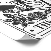 Skeleton Reading Book Lover Funny The Reader Tarot ポスター (角)