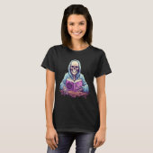 Skeleton Reading Book  Pastel Goth Bookish Librari Tシャツ (正面フル)