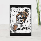 Skeleton Retro I Could Be Meaner Skull Halloween  カード (正面)