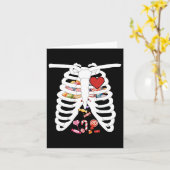 Skeleton Rib Cage X-ray Candy Funny Halloween Cost カード (黄色い花)