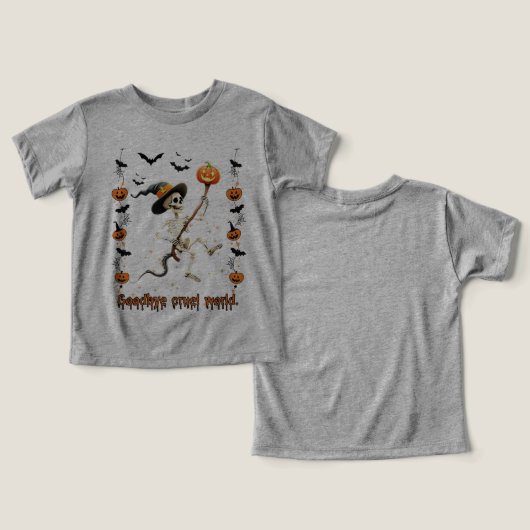 Skeleton Riding a Broomstickハロウィン (デザイン正面&裏面)