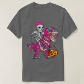 Skeleton Riding Mummy Dinosaur Tre Halloween Pumpk Tシャツ (デザイン正面)