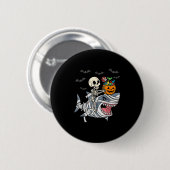 Skeleton Riding Mummy Shark Halloween Boys Toddler 缶バッジ (正面&裏面)