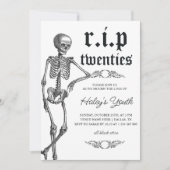 Skeleton RIP Twenties 20代 おもしろ 30歳の誕生日 招待状 (正面)