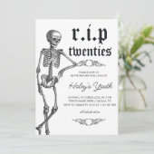 Skeleton RIP Twenties 20代 おもしろ 30歳の誕生日 招待状 (スタンド正面)