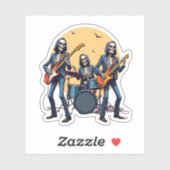 Skeleton Rock Band � Funny Halloween Shirt シール (シート)