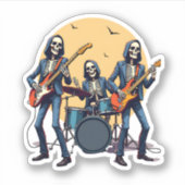 Skeleton Rock Band � Funny Halloween Shirt シール (正面)