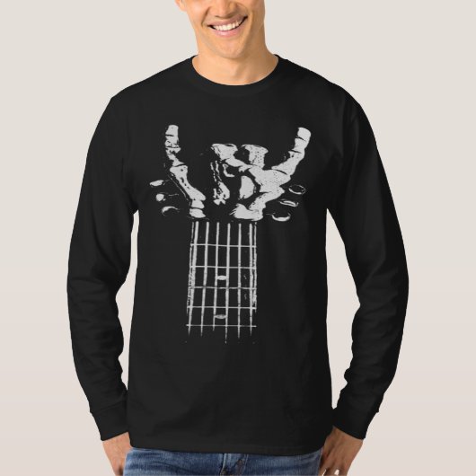 Skeleton rock hand as guitar tシャツ (正面)