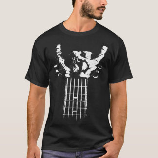 Skeleton rock hand as guitar tシャツ