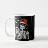 Skeleton Rock Hand Halloween Costume Cool Rock Mus コーヒーマグカップ (左)