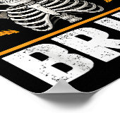 Skeleton Rock On Bruh Halloween For Mens Boys Kids ポスター (角)