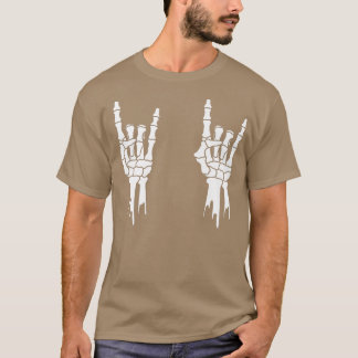 Skeleton, Rock On Hands, Halloween, Men Women Kids Tシャツ