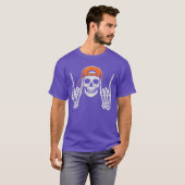 Skeleton Rocker Cool Cap Skater Halloween Costume  Tシャツ (正面フル)