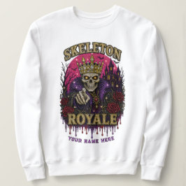 SKELETON ROYALE ゴールドクラウン ラインストーン キングアート スウェットシャツ