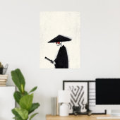 Skeleton Samurai with Katana and Hat Halloween  ポスター (ホームオフィス)