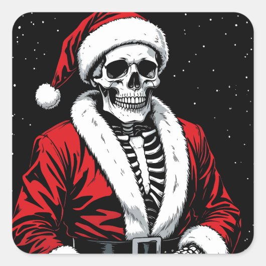 Skeleton Santa スクエアシール (正面)