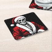 Skeleton Santa スクエアペーパーコースター (アングル)