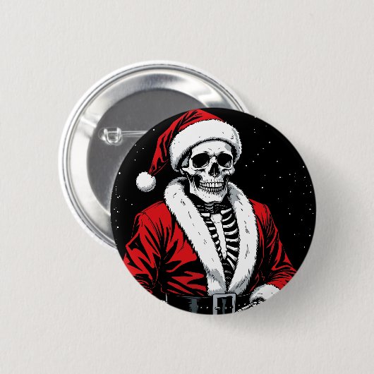 Skeleton Santa 缶バッジ (正面&裏面)