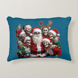 Skeleton Santa Christmas Group Photo – Festive 3D  アクセントクッション