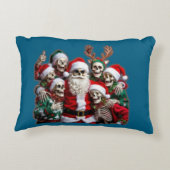 Skeleton Santa Christmas Group Photo – Festive 3D  アクセントクッション (裏面)
