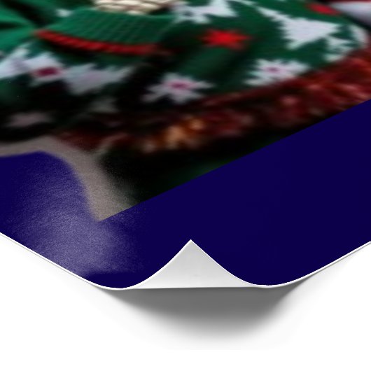 Skeleton Santa Christmas Group Photo – Festive 3D  ポスター (コーナー)