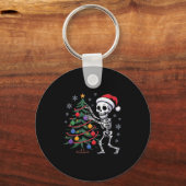 Skeleton Santa Hat Christmas Tree Creepy Cute Xmas キーホルダー (正面)