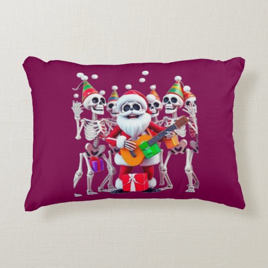 **Skeleton Santa Party – Funny 3D Christmas Skelet アクセントクッション (正面)