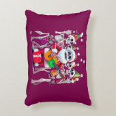 **Skeleton Santa Party – Funny 3D Christmas Skelet アクセントクッション (正面(垂直))