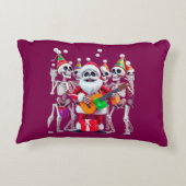 **Skeleton Santa Party – Funny 3D Christmas Skelet アクセントクッション (裏面)
