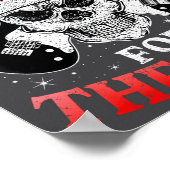 Skeleton Santa Rocker Inappropriate Funny Guitar G ポスター (角)