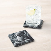 Skeleton Santa Skull | Dark Gothic Christmas コースター (右側)